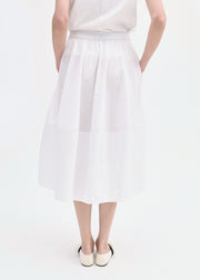 Full Skirt in Cotton Poplin - White - CO Collections